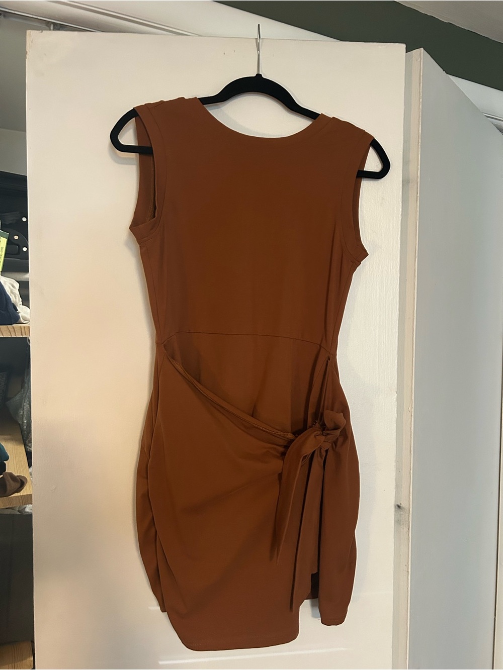 Brown Athletic tie-waist Dress